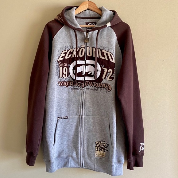 ECKO UNLTD Brown & Gray Hoodie - Picture 1 of 2